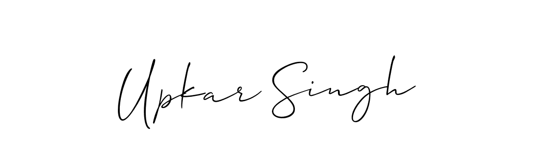 Also You can easily find your signature by using the search form. We will create Upkar Singh name handwritten signature images for you free of cost using Allison_Script sign style. Upkar Singh signature style 2 images and pictures png