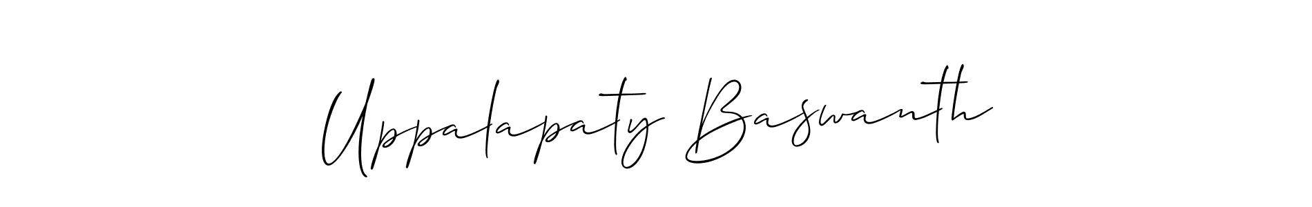 Allison_Script is a professional signature style that is perfect for those who want to add a touch of class to their signature. It is also a great choice for those who want to make their signature more unique. Get Uppalapaty Baswanth name to fancy signature for free. Uppalapaty Baswanth signature style 2 images and pictures png