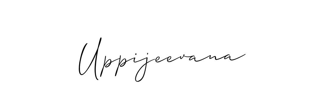 It looks lik you need a new signature style for name Uppijeevana. Design unique handwritten (Allison_Script) signature with our free signature maker in just a few clicks. Uppijeevana signature style 2 images and pictures png