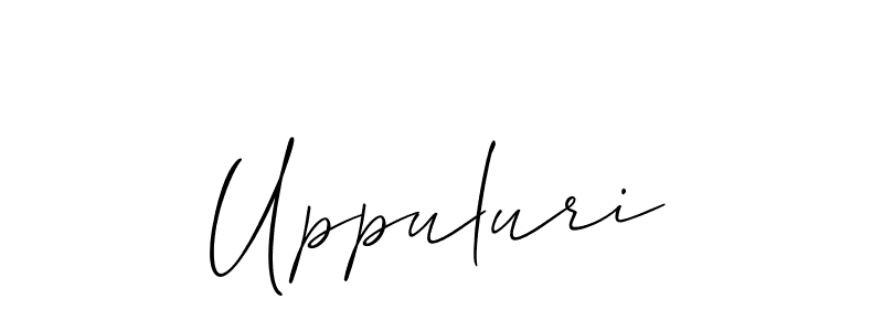 Make a beautiful signature design for name Uppuluri. With this signature (Allison_Script) style, you can create a handwritten signature for free. Uppuluri signature style 2 images and pictures png