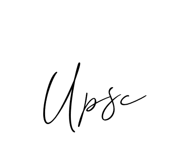 Make a beautiful signature design for name Upsc. With this signature (Allison_Script) style, you can create a handwritten signature for free. Upsc signature style 2 images and pictures png