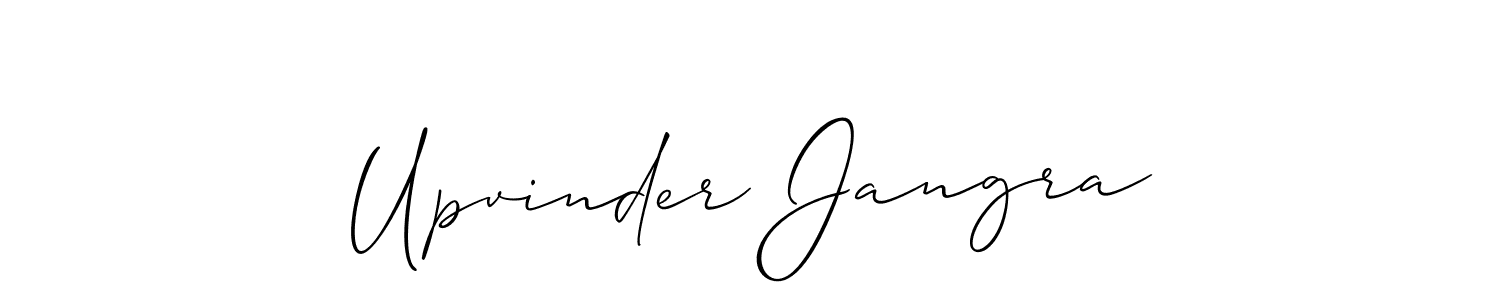 How to make Upvinder Jangra signature? Allison_Script is a professional autograph style. Create handwritten signature for Upvinder Jangra name. Upvinder Jangra signature style 2 images and pictures png