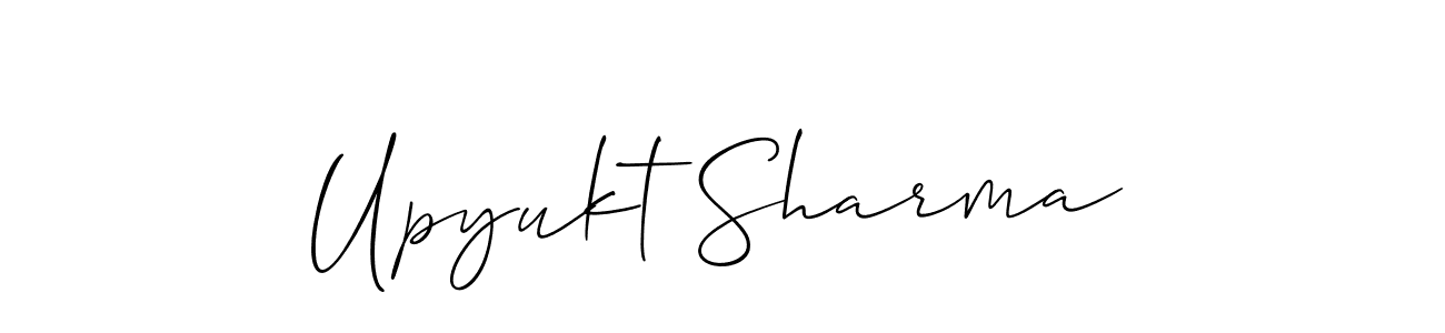 Create a beautiful signature design for name Upyukt Sharma. With this signature (Allison_Script) fonts, you can make a handwritten signature for free. Upyukt Sharma signature style 2 images and pictures png