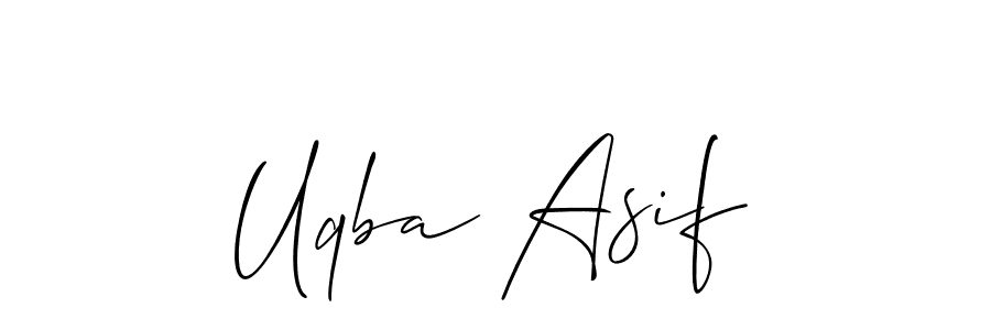 Also we have Uqba Asif name is the best signature style. Create professional handwritten signature collection using Allison_Script autograph style. Uqba Asif signature style 2 images and pictures png