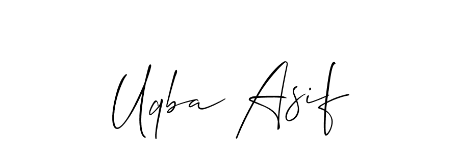 Also You can easily find your signature by using the search form. We will create Uqba Asif name handwritten signature images for you free of cost using Allison_Script sign style. Uqba Asif signature style 2 images and pictures png