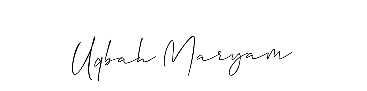 Also we have Uqbah Maryam name is the best signature style. Create professional handwritten signature collection using Allison_Script autograph style. Uqbah Maryam signature style 2 images and pictures png