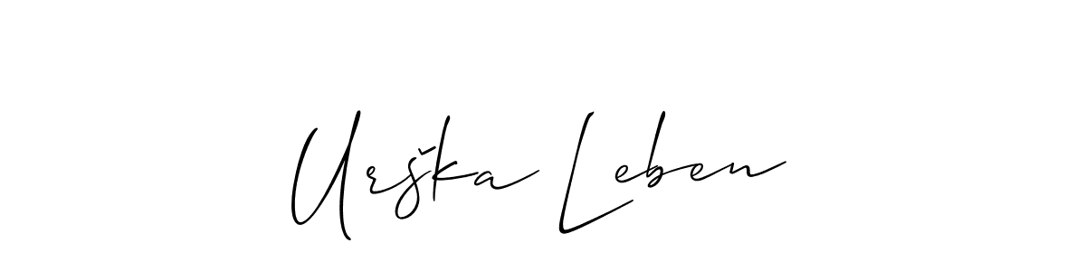 Check out images of Autograph of Urška Leben name. Actor Urška Leben Signature Style. Allison_Script is a professional sign style online. Urška Leben signature style 2 images and pictures png