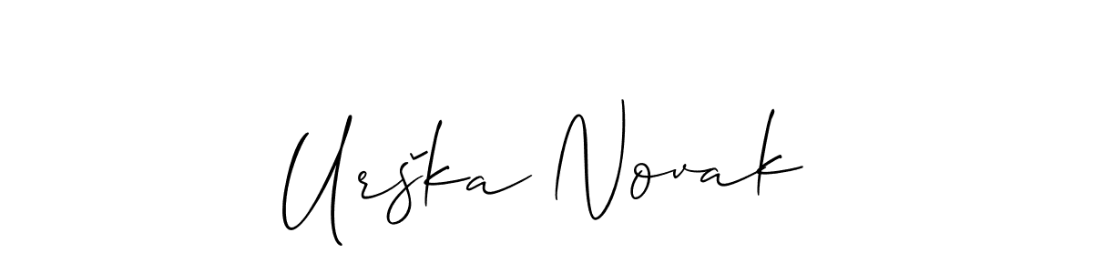 Make a short Urška Novak signature style. Manage your documents anywhere anytime using Allison_Script. Create and add eSignatures, submit forms, share and send files easily. Urška Novak signature style 2 images and pictures png