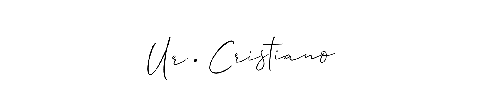 Allison_Script is a professional signature style that is perfect for those who want to add a touch of class to their signature. It is also a great choice for those who want to make their signature more unique. Get Ur • Cristiano name to fancy signature for free. Ur • Cristiano signature style 2 images and pictures png