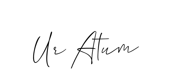 Make a beautiful signature design for name Ur Atum. With this signature (Allison_Script) style, you can create a handwritten signature for free. Ur Atum signature style 2 images and pictures png