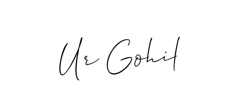 Similarly Allison_Script is the best handwritten signature design. Signature creator online .You can use it as an online autograph creator for name Ur Gohil. Ur Gohil signature style 2 images and pictures png