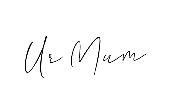 How to Draw Ur Mum signature style? Allison_Script is a latest design signature styles for name Ur Mum. Ur Mum signature style 2 images and pictures png