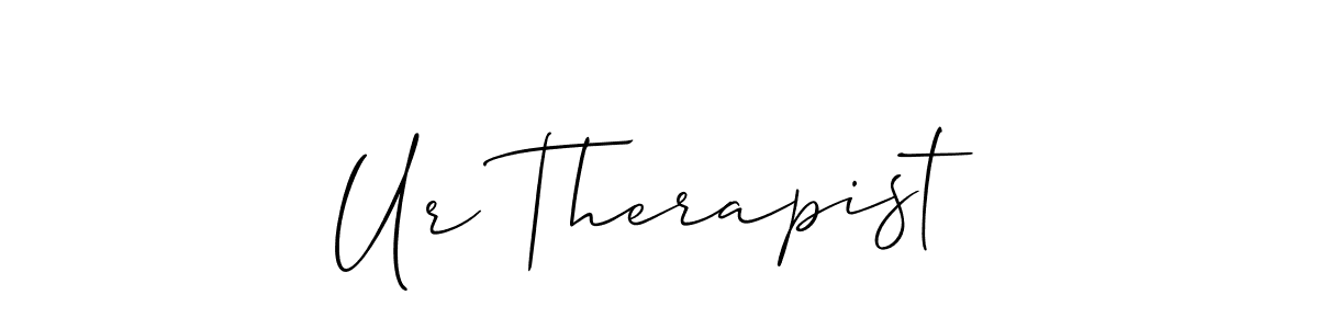 Also You can easily find your signature by using the search form. We will create Ur Therapist name handwritten signature images for you free of cost using Allison_Script sign style. Ur Therapist signature style 2 images and pictures png