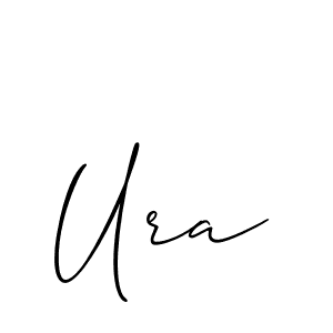Make a beautiful signature design for name Ura. With this signature (Allison_Script) style, you can create a handwritten signature for free. Ura signature style 2 images and pictures png
