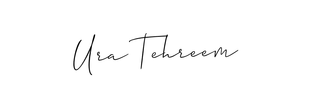 Make a beautiful signature design for name Ura Tehreem. With this signature (Allison_Script) style, you can create a handwritten signature for free. Ura Tehreem signature style 2 images and pictures png