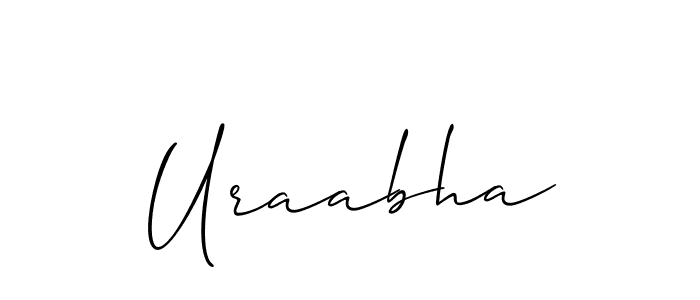 How to make Uraabha name signature. Use Allison_Script style for creating short signs online. This is the latest handwritten sign. Uraabha signature style 2 images and pictures png