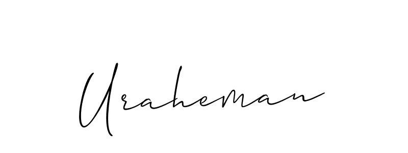 How to Draw Uraheman signature style? Allison_Script is a latest design signature styles for name Uraheman. Uraheman signature style 2 images and pictures png