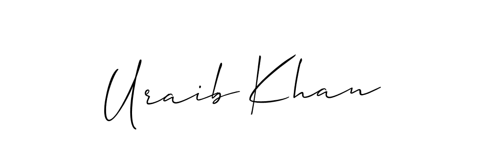 Uraib Khan stylish signature style. Best Handwritten Sign (Allison_Script) for my name. Handwritten Signature Collection Ideas for my name Uraib Khan. Uraib Khan signature style 2 images and pictures png
