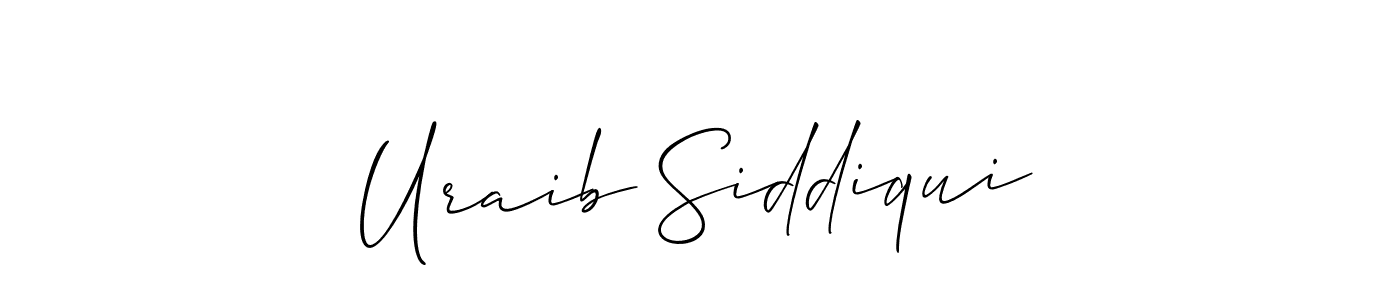 Create a beautiful signature design for name Uraib Siddiqui. With this signature (Allison_Script) fonts, you can make a handwritten signature for free. Uraib Siddiqui signature style 2 images and pictures png