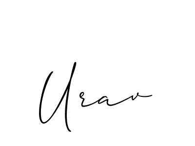 The best way (Allison_Script) to make a short signature is to pick only two or three words in your name. The name Urav include a total of six letters. For converting this name. Urav signature style 2 images and pictures png