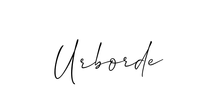 Use a signature maker to create a handwritten signature online. With this signature software, you can design (Allison_Script) your own signature for name Urborde. Urborde signature style 2 images and pictures png