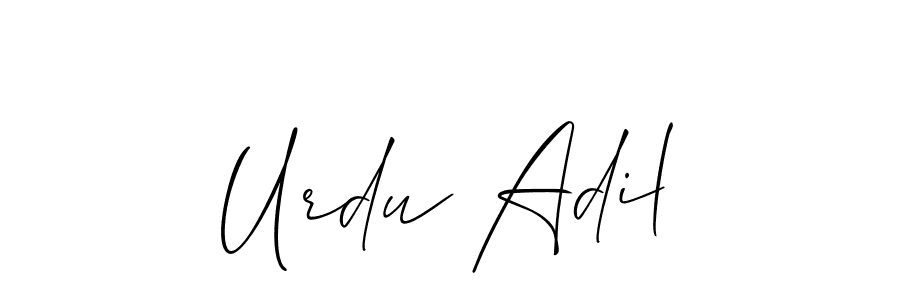 It looks lik you need a new signature style for name Urdu Adil. Design unique handwritten (Allison_Script) signature with our free signature maker in just a few clicks. Urdu Adil signature style 2 images and pictures png