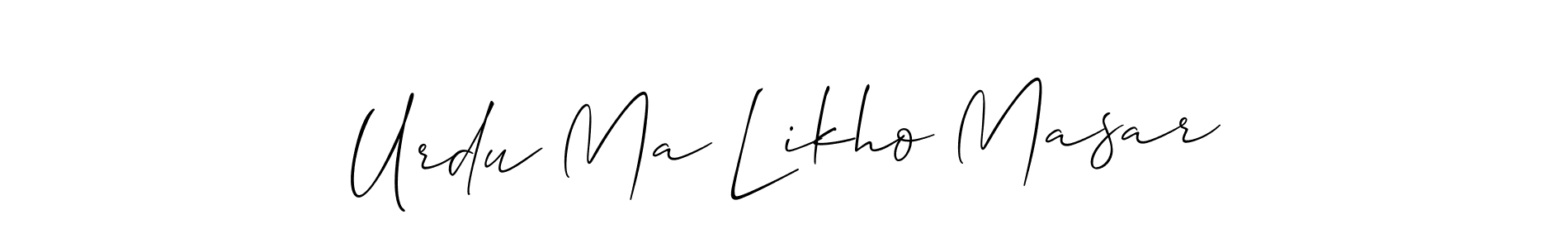 Once you've used our free online signature maker to create your best signature Allison_Script style, it's time to enjoy all of the benefits that Urdu Ma Likho Masar name signing documents. Urdu Ma Likho Masar signature style 2 images and pictures png
