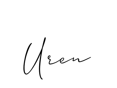 Uren stylish signature style. Best Handwritten Sign (Allison_Script) for my name. Handwritten Signature Collection Ideas for my name Uren. Uren signature style 2 images and pictures png