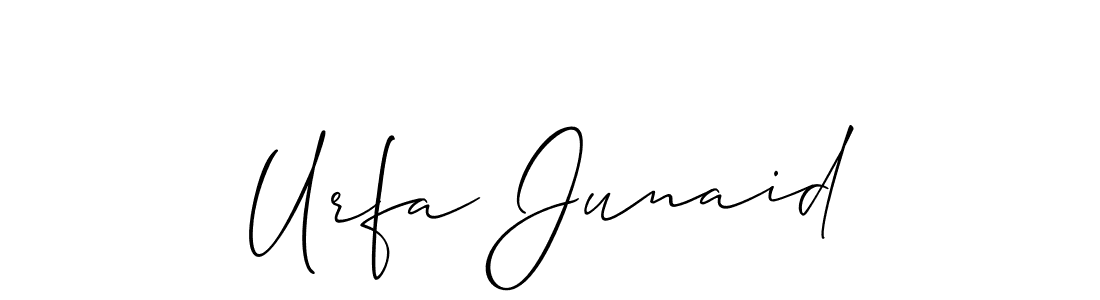 Also You can easily find your signature by using the search form. We will create Urfa Junaid name handwritten signature images for you free of cost using Allison_Script sign style. Urfa Junaid signature style 2 images and pictures png