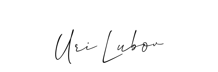 Allison_Script is a professional signature style that is perfect for those who want to add a touch of class to their signature. It is also a great choice for those who want to make their signature more unique. Get Uri Lubov name to fancy signature for free. Uri Lubov signature style 2 images and pictures png