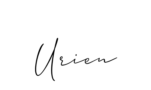 if you are searching for the best signature style for your name Urien. so please give up your signature search. here we have designed multiple signature styles  using Allison_Script. Urien signature style 2 images and pictures png