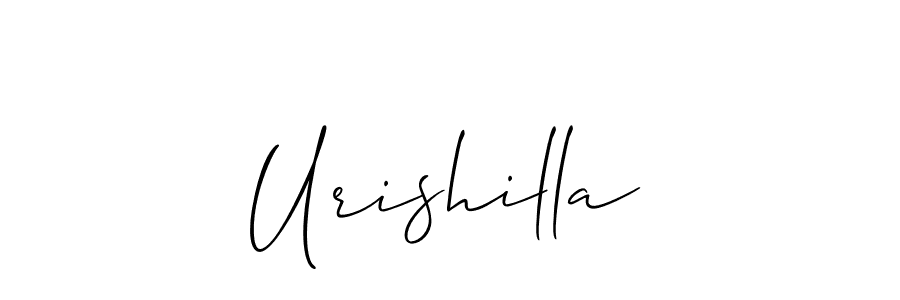 Allison_Script is a professional signature style that is perfect for those who want to add a touch of class to their signature. It is also a great choice for those who want to make their signature more unique. Get Urishilla name to fancy signature for free. Urishilla signature style 2 images and pictures png