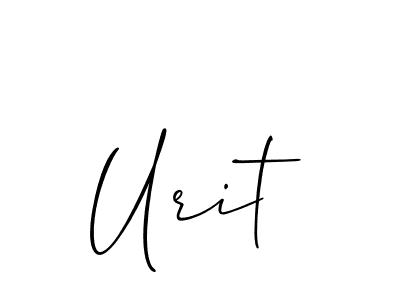 Urit stylish signature style. Best Handwritten Sign (Allison_Script) for my name. Handwritten Signature Collection Ideas for my name Urit. Urit signature style 2 images and pictures png