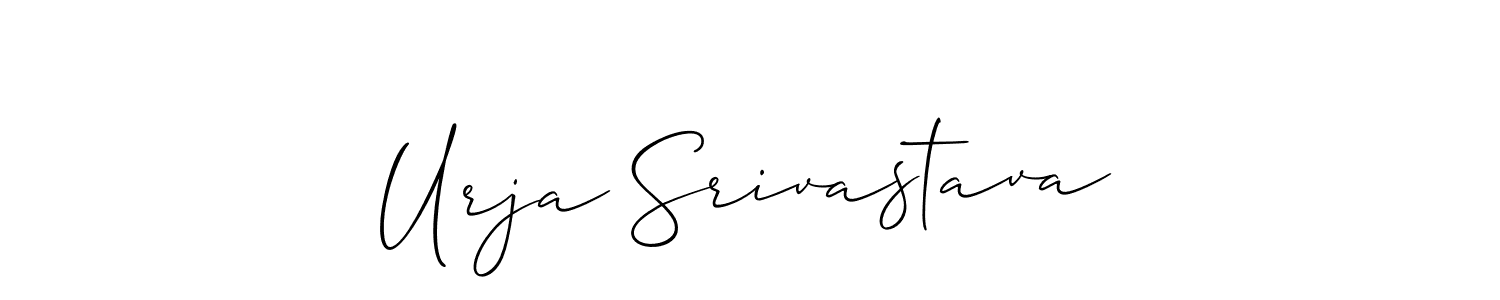Similarly Allison_Script is the best handwritten signature design. Signature creator online .You can use it as an online autograph creator for name Urja Srivastava. Urja Srivastava signature style 2 images and pictures png