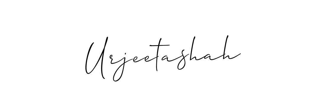 Allison_Script is a professional signature style that is perfect for those who want to add a touch of class to their signature. It is also a great choice for those who want to make their signature more unique. Get Urjeetashah name to fancy signature for free. Urjeetashah signature style 2 images and pictures png