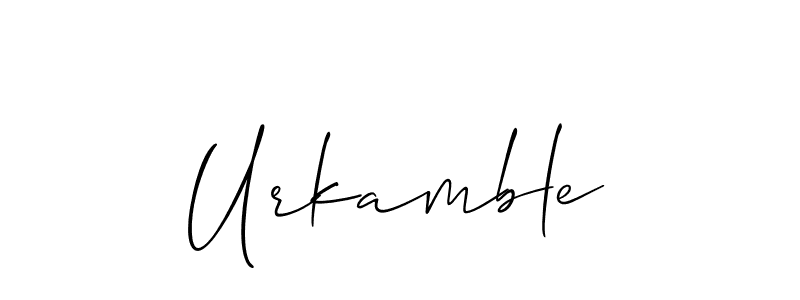 Urkamble stylish signature style. Best Handwritten Sign (Allison_Script) for my name. Handwritten Signature Collection Ideas for my name Urkamble. Urkamble signature style 2 images and pictures png