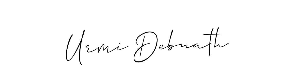 Urmi Debnath stylish signature style. Best Handwritten Sign (Allison_Script) for my name. Handwritten Signature Collection Ideas for my name Urmi Debnath. Urmi Debnath signature style 2 images and pictures png