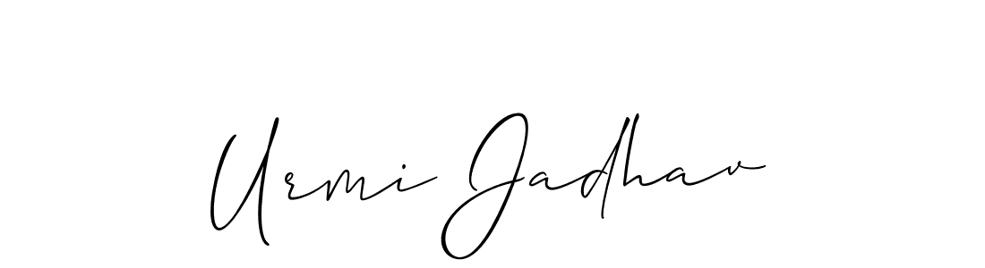 Make a beautiful signature design for name Urmi Jadhav. With this signature (Allison_Script) style, you can create a handwritten signature for free. Urmi Jadhav signature style 2 images and pictures png