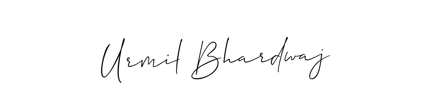 This is the best signature style for the Urmil Bhardwaj name. Also you like these signature font (Allison_Script). Mix name signature. Urmil Bhardwaj signature style 2 images and pictures png