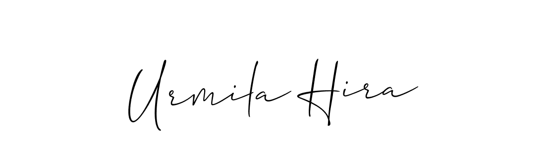 Design your own signature with our free online signature maker. With this signature software, you can create a handwritten (Allison_Script) signature for name Urmila Hira. Urmila Hira signature style 2 images and pictures png