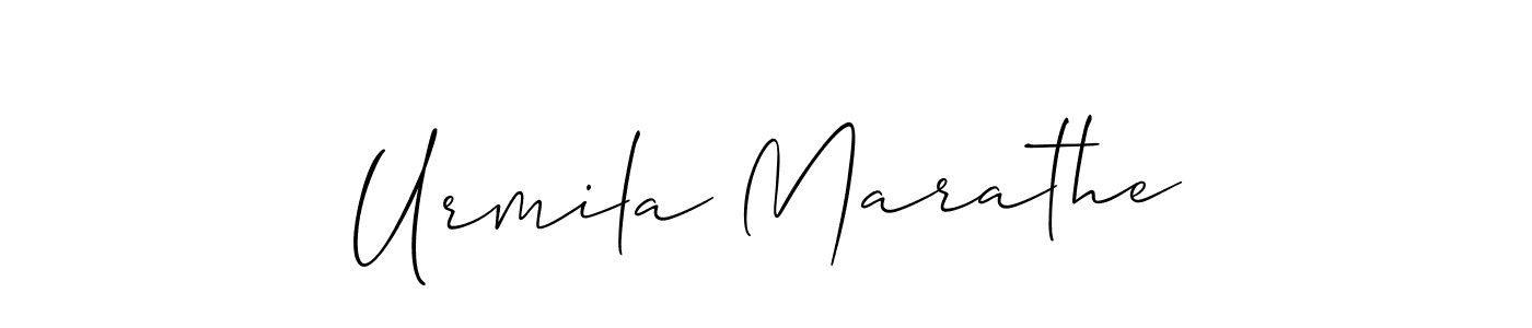 How to make Urmila Marathe signature? Allison_Script is a professional autograph style. Create handwritten signature for Urmila Marathe name. Urmila Marathe signature style 2 images and pictures png