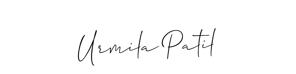 Create a beautiful signature design for name Urmila Patil. With this signature (Allison_Script) fonts, you can make a handwritten signature for free. Urmila Patil signature style 2 images and pictures png