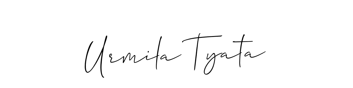 Allison_Script is a professional signature style that is perfect for those who want to add a touch of class to their signature. It is also a great choice for those who want to make their signature more unique. Get Urmila Tyata name to fancy signature for free. Urmila Tyata signature style 2 images and pictures png