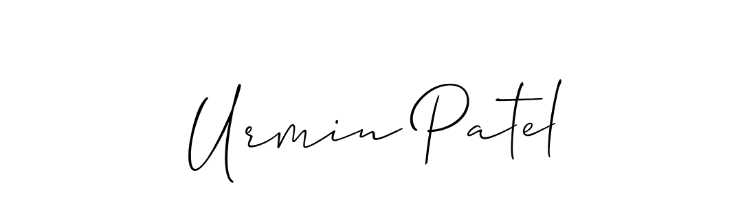 Urmin Patel stylish signature style. Best Handwritten Sign (Allison_Script) for my name. Handwritten Signature Collection Ideas for my name Urmin Patel. Urmin Patel signature style 2 images and pictures png