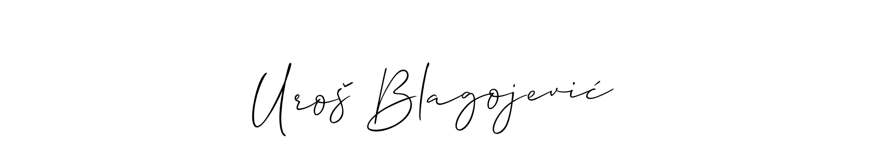 It looks lik you need a new signature style for name Uroš Blagojević. Design unique handwritten (Allison_Script) signature with our free signature maker in just a few clicks. Uroš Blagojević signature style 2 images and pictures png