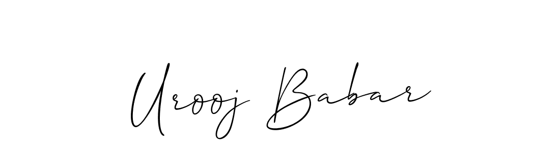 Urooj Babar stylish signature style. Best Handwritten Sign (Allison_Script) for my name. Handwritten Signature Collection Ideas for my name Urooj Babar. Urooj Babar signature style 2 images and pictures png