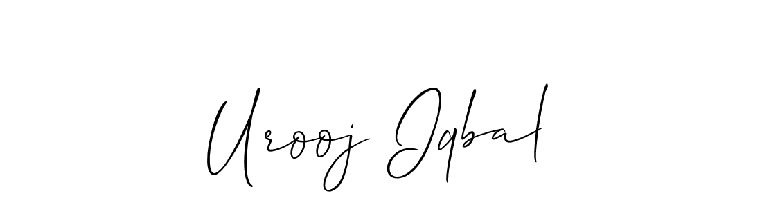 Design your own signature with our free online signature maker. With this signature software, you can create a handwritten (Allison_Script) signature for name Urooj Iqbal. Urooj Iqbal signature style 2 images and pictures png