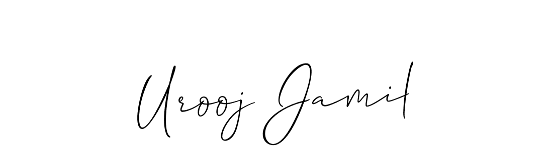 Use a signature maker to create a handwritten signature online. With this signature software, you can design (Allison_Script) your own signature for name Urooj Jamil. Urooj Jamil signature style 2 images and pictures png