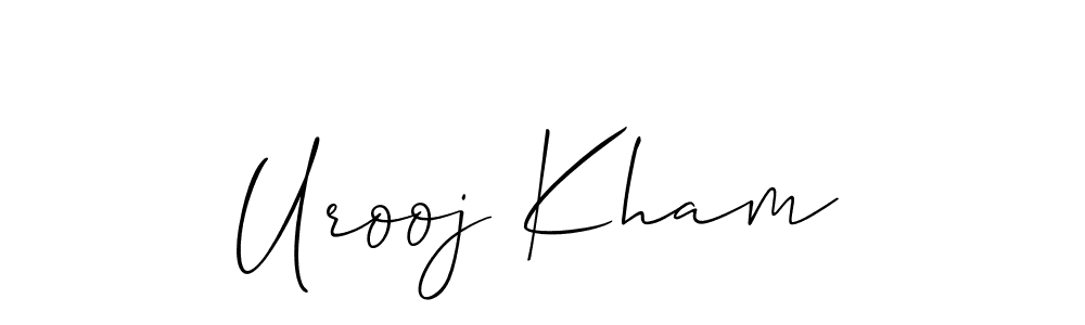 Make a short Urooj Kham signature style. Manage your documents anywhere anytime using Allison_Script. Create and add eSignatures, submit forms, share and send files easily. Urooj Kham signature style 2 images and pictures png