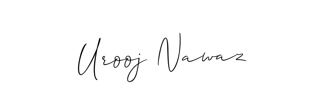 The best way (Allison_Script) to make a short signature is to pick only two or three words in your name. The name Urooj Nawaz include a total of six letters. For converting this name. Urooj Nawaz signature style 2 images and pictures png